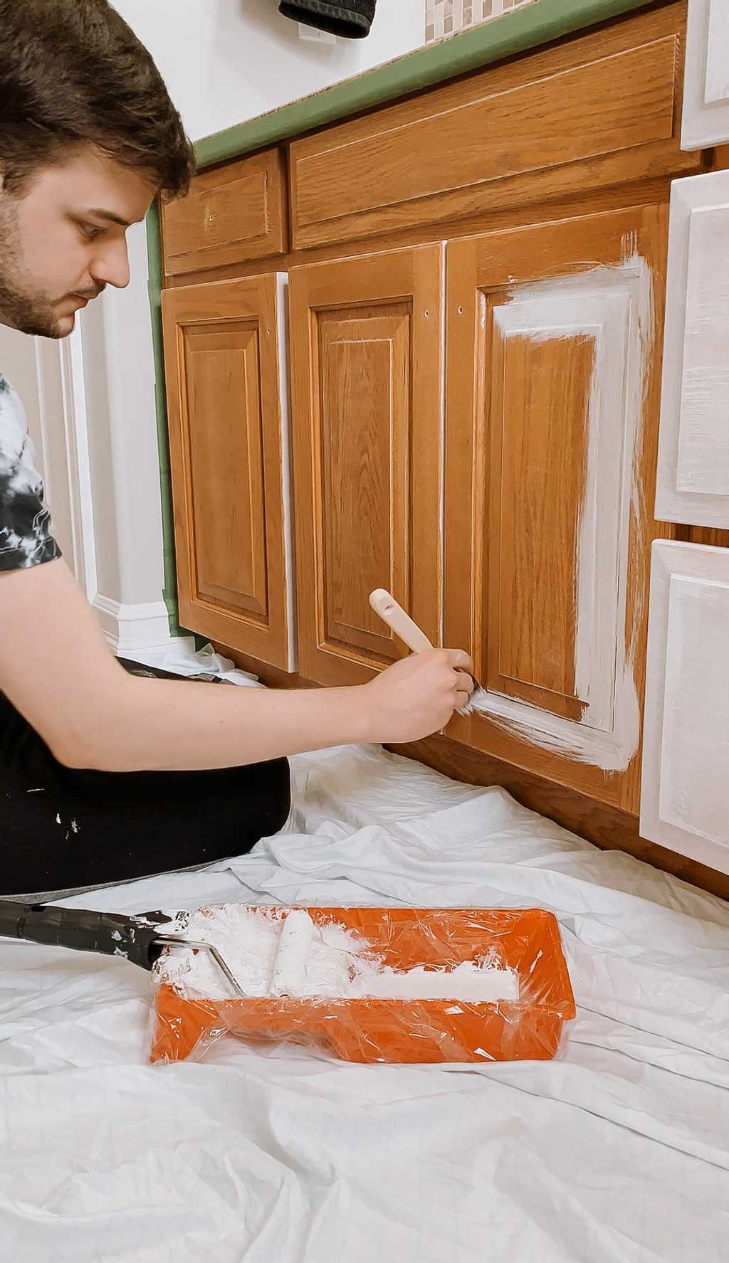 Prime the vanity (especially if you are using latex paint) priming the vanity to help the paint adhere better